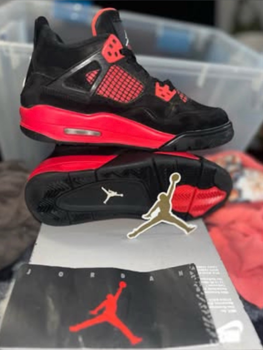 Jordan Retro Black and Red Sneakers